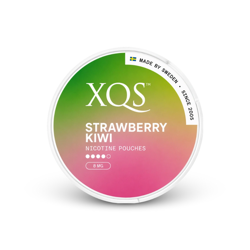 XQS Strawberry Kiwi Strong – nikotino pagalvėlių skardinė